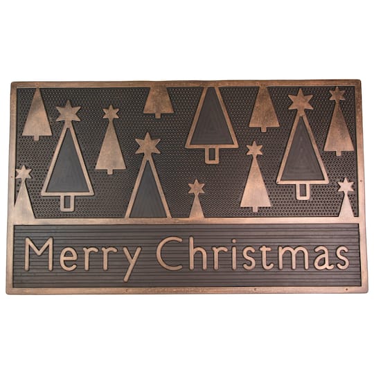 30" Black & Gold Merry Christmas Doormat